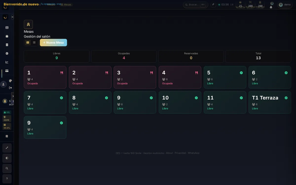 IWS App — POS mesas en vivo