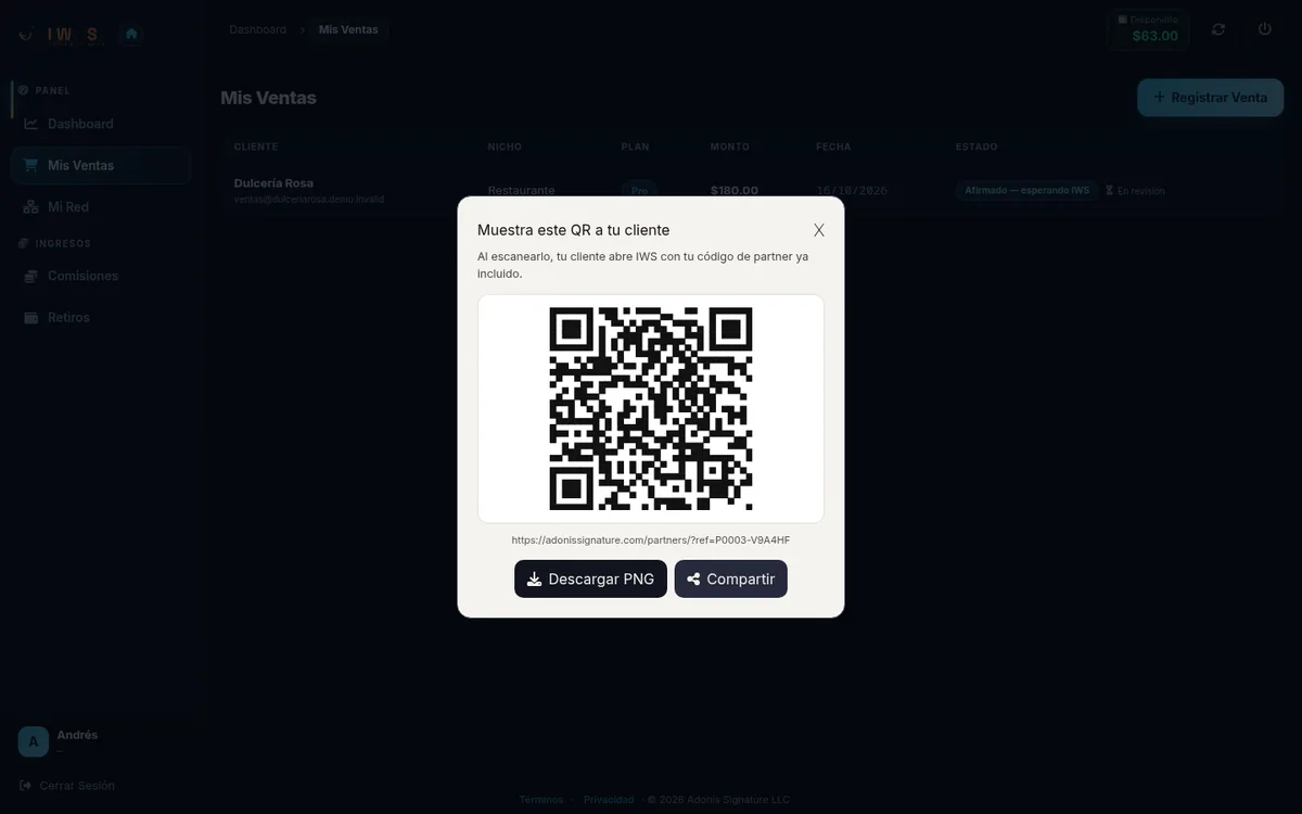 IWS Partners — código QR de referido
